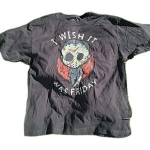 I Wish It Was Friday Shirt Mens Large Friday the 13th Jason Voorhees Graphic Tee